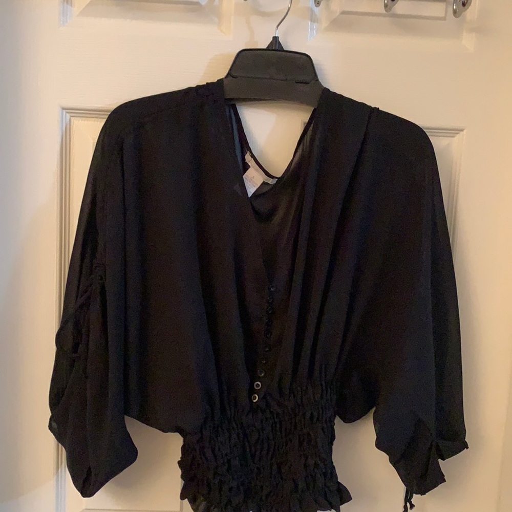 Black Euc sheer crop top